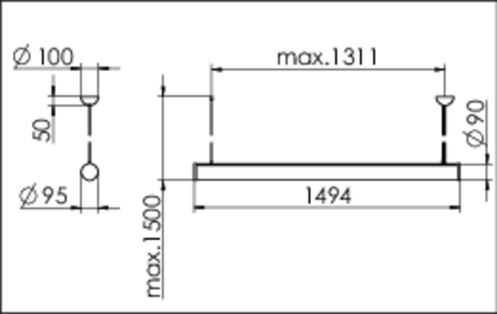 LED-Pendelleuchte 44W 4000K 6260lm Konv sym 5LEDs LED nicht austauschbar IP20