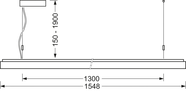 LED-Pendelleuchte 28W 3000K 6400lm Konv sym 1LED LED nicht austauschbar IP20