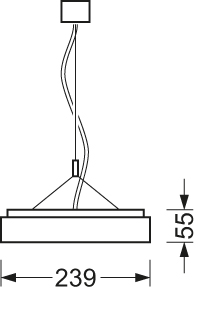 LED-Pendelleuchte 28W 3000K 6400lm Konv 1LED LED nicht austauschbar elektr.Trafo