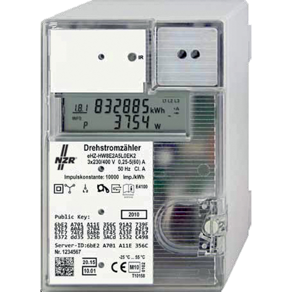 Drehstromzähler Vierleit elektr digi A 5A 60A 230-400V/N-L Zweitarif 50Hz D0