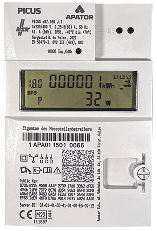 Drehstromzähler Vierleit elektr digi A 5A 60A 230-400V/N-L Zweitarif 50Hz D0
