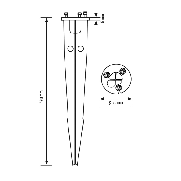 Betonanker zink ST Ø90mm H590mm