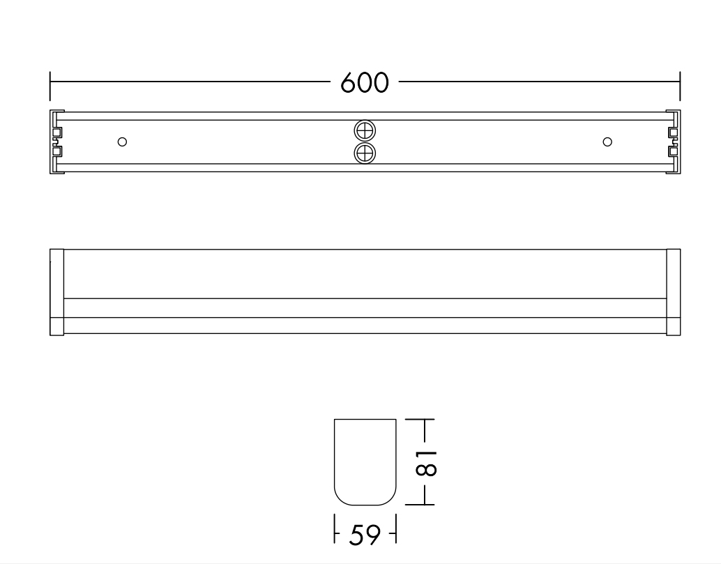 LED-Badleuchte 12W 3000-4000K 1200lm ws Konv IP44 600x81x59mm