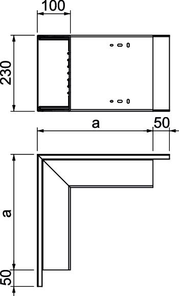 Außeneck LF-K 230x230mm 90° rws RAL9010 UT/OT Kst