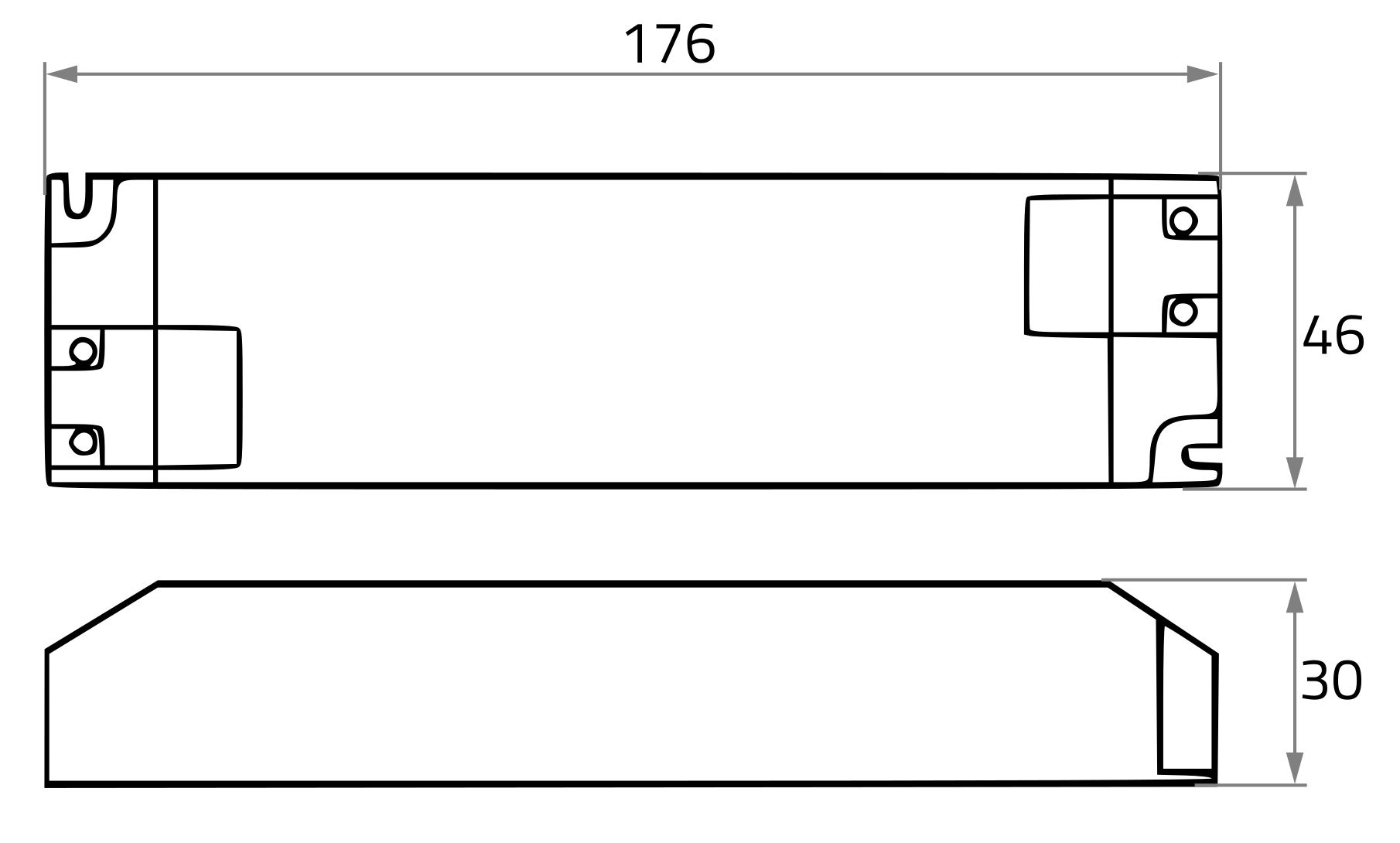 LED-Trafo 60W 2500mA 24V IP20 Kstgeh stat 176x46x30mm