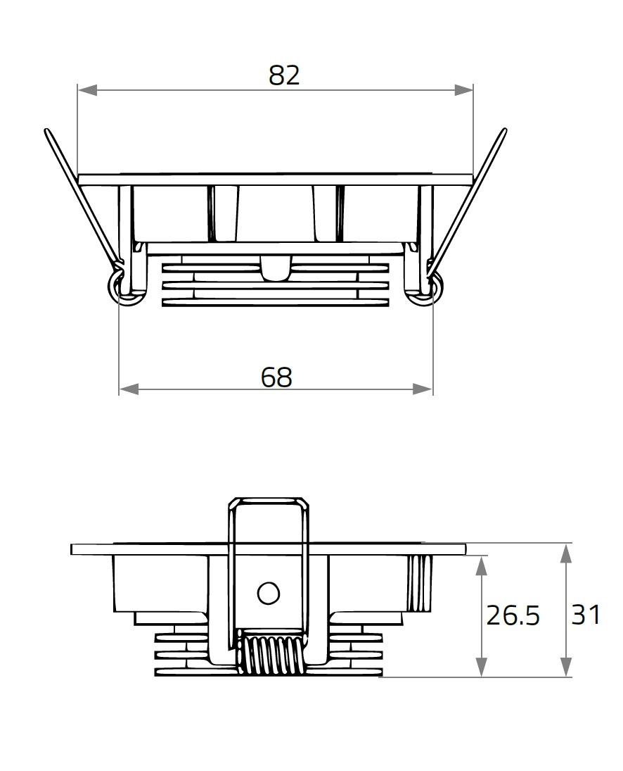 LED-Einbaustrahler 8W TALU 2700K 694lm Konv 1LED Alu IP20 chr glz Ø/EB68mm