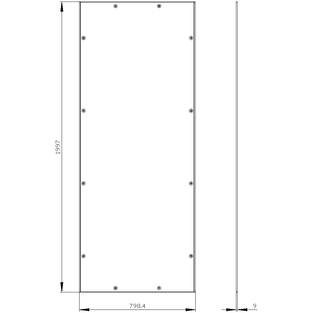 Seitenwand ST 0,8mm RAL7035 pulverbesch