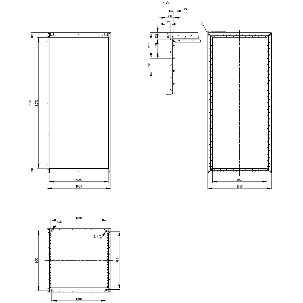 Gerüst 2200x1000x1000mm Metall zink