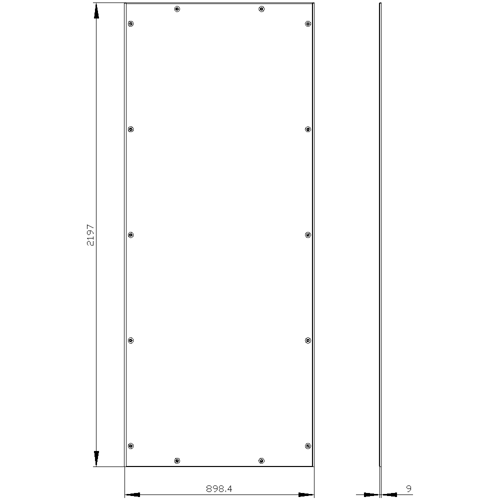Seitenwand ST 0,9mm RAL7035 pulverbesch