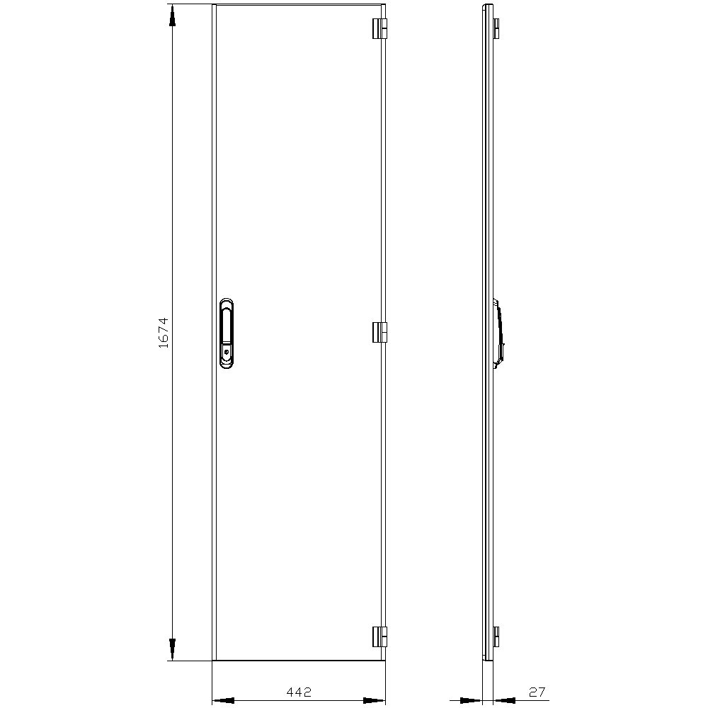 Anschlagtür IP55 ST H1,8xB0,45mm