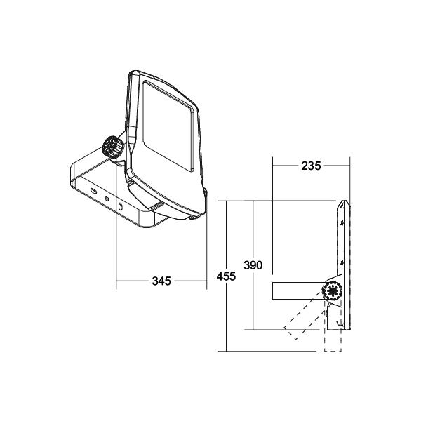 LED-Anbaustrahler 50W MATRIX 3000K 1LED 8036lm Konv Alu IP66 titan mt Direktans