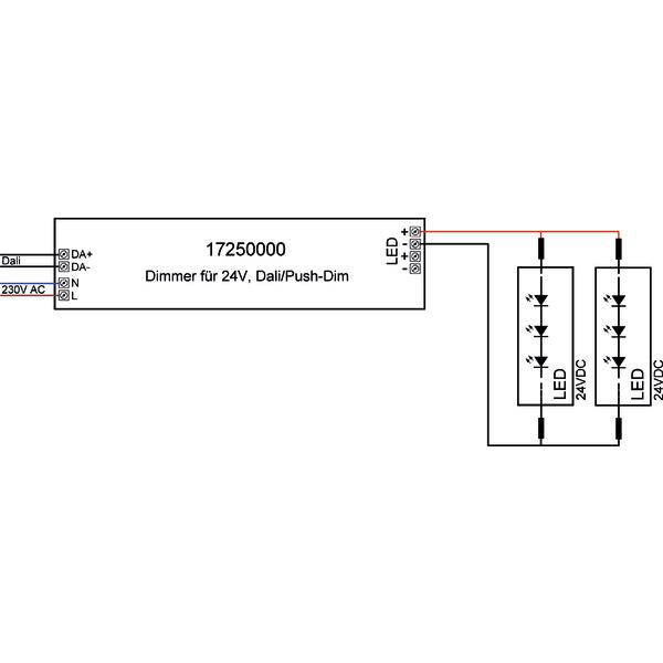 LED-Steuerung 1-45W 24V IP20 DALI Kstgeh Dimmung DALI stat 187x45x31mm