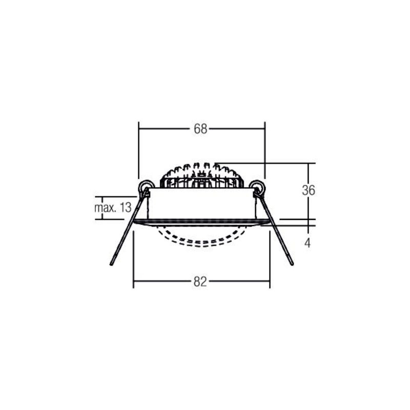 LED-Einbaustrahler 6W 3000K 630lm Konv ws mt 1LED Alu IP20 RF:hochglänzend