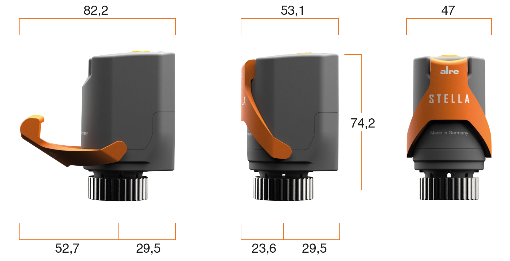 Stellantrieb therm NC Wachs 230V AC H&#x3D;3,5mm spannungslos geschlossen (NC)