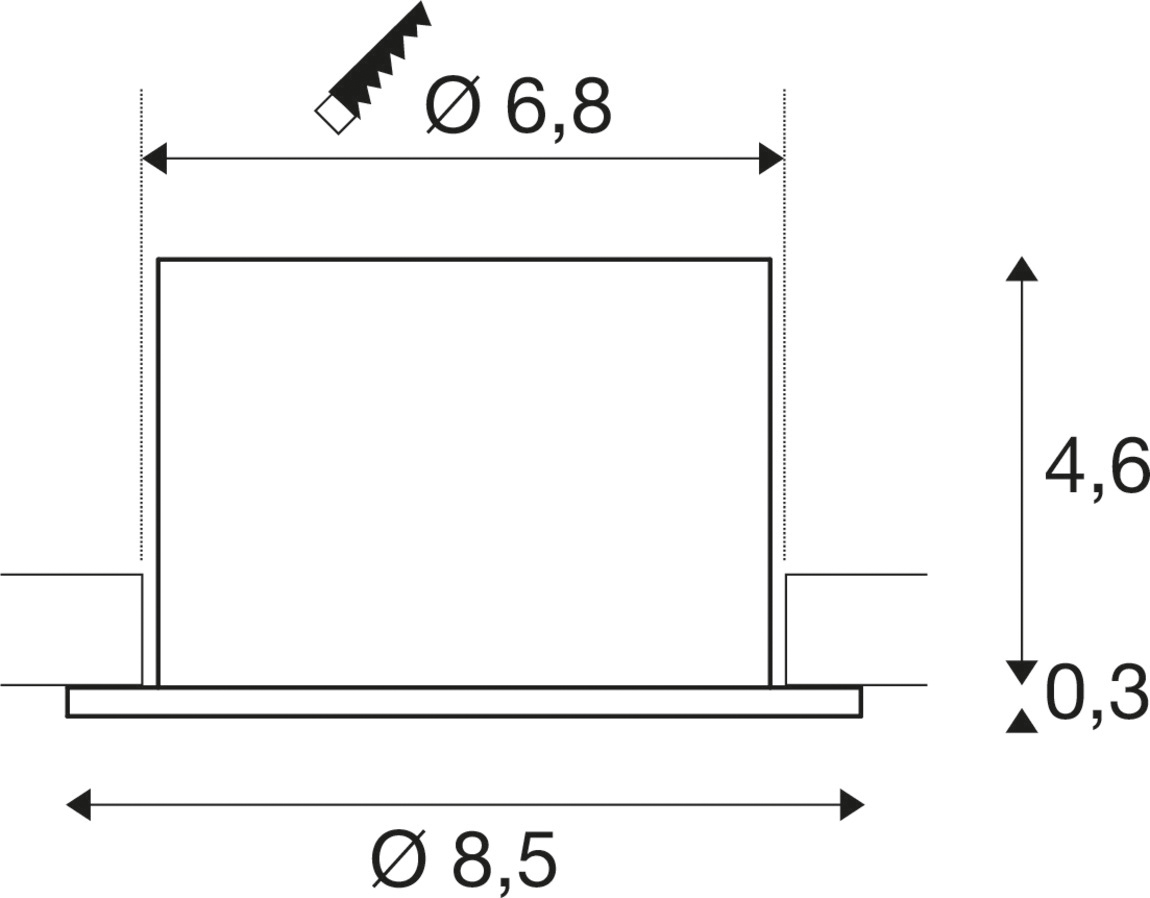 LED- Einbaustrahler 8W 2700-6500K 680lm sw mt 1LED ST IP65 RF:hochglänzend