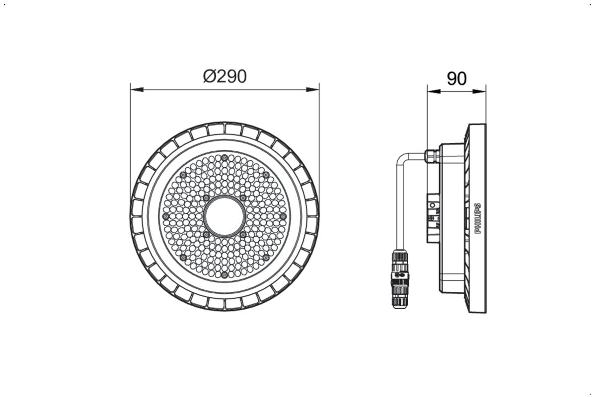 LED-Hallenleuchte 4000K CoreLine Highbay 67W 1LED 10500lm sym Konv IP65