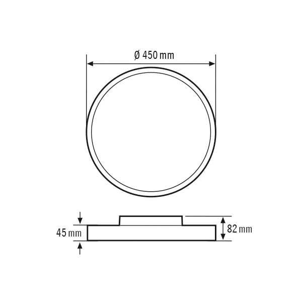 LED-Anbauleuchte 30W 3000K 3300lm ws Konv IP20 Ø450x82mm