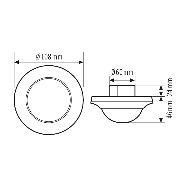 Bewegungsmelder UP 180-36 230V sw mt IP20 fernb 2300W