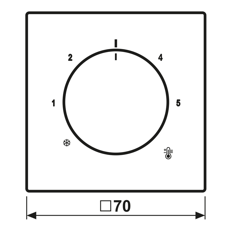 Abdeckung Raumtemp alu mt div.Symbole