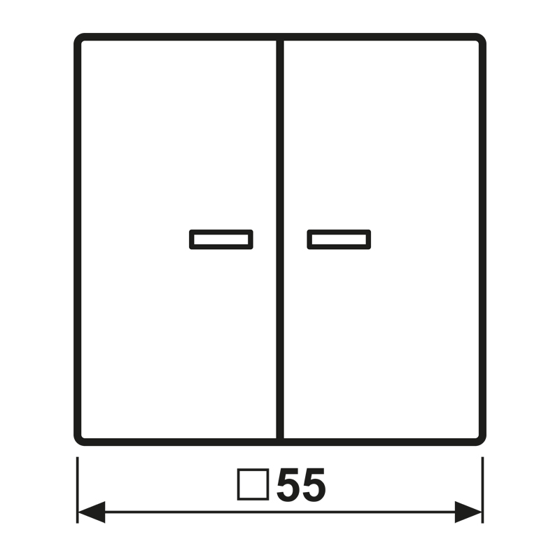 Bedienelement 2f alu m.Abd f.Dimmeins mt Geeignet für Dimmeinsatz m.LED-Anz