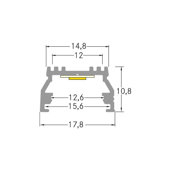 Alu-Profil sw IP00 2000x17,8x10mm Ersatzteil Zubehör