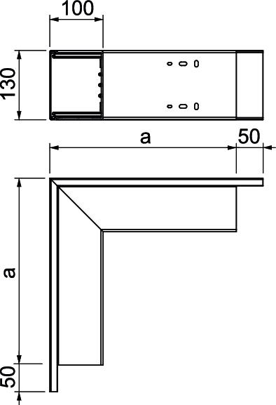 Außeneck LF-K 130x130mm 90° rws RAL9010 Kst