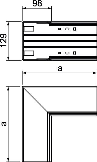 Inneneck LF-K 129x130mm rws RAL9010 UT unbeh Kst