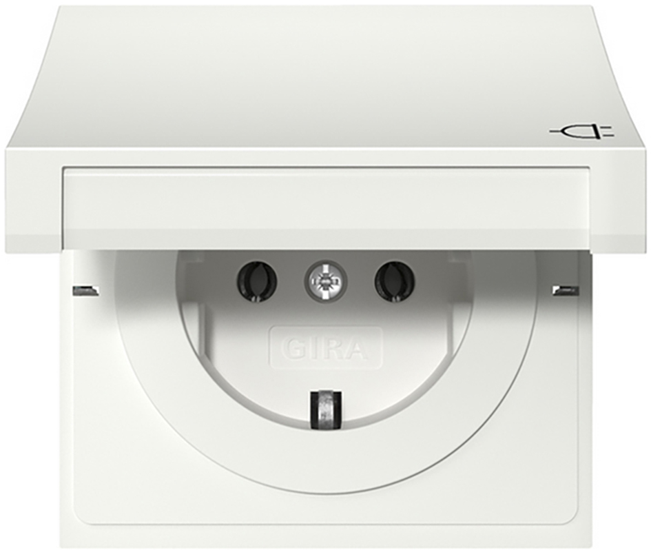 Steckdose 1f rws glz UP Schutzk Klappd IP20