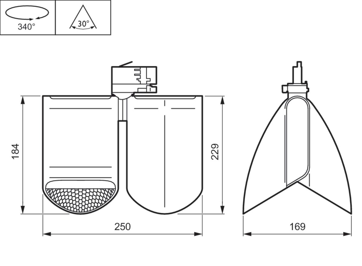 LED-Schienenstrahler 73,5 StoreFlow Konv 4000K 10000lm Dimmung DALI 1LED Alu IP20