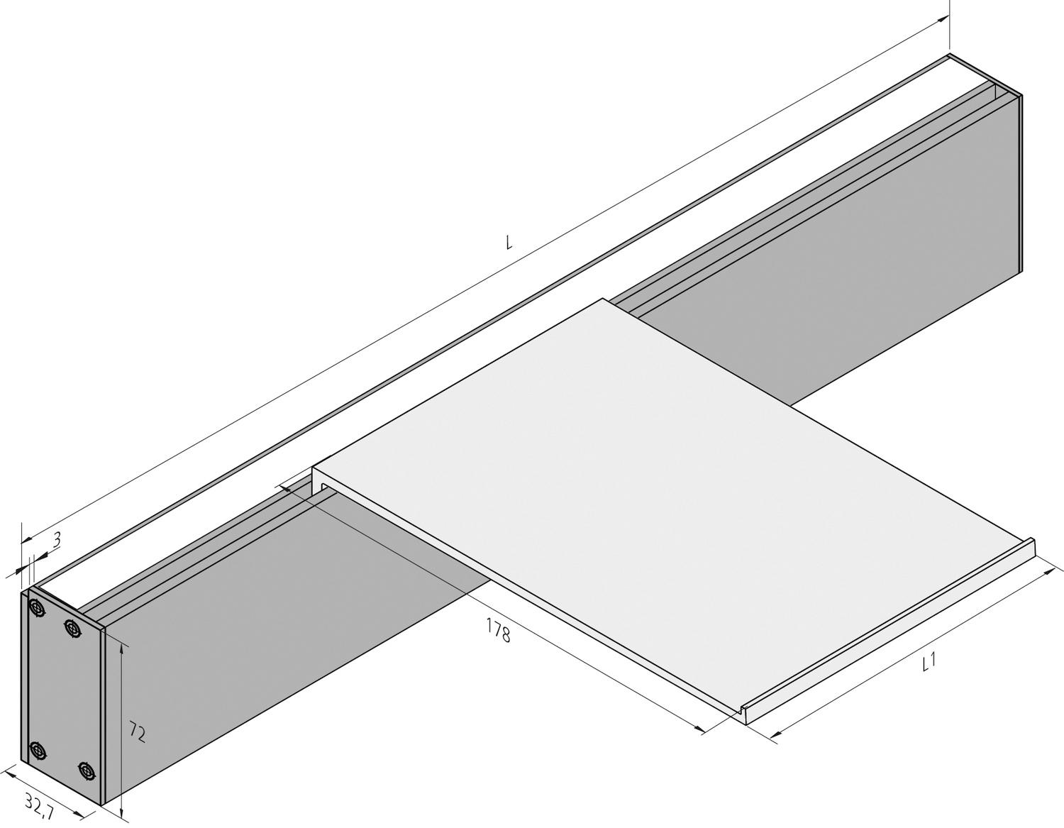 LED-Wandanbauleuchte 16,8W 2700-5000K sw 745lm IP20 1200x73x33mm