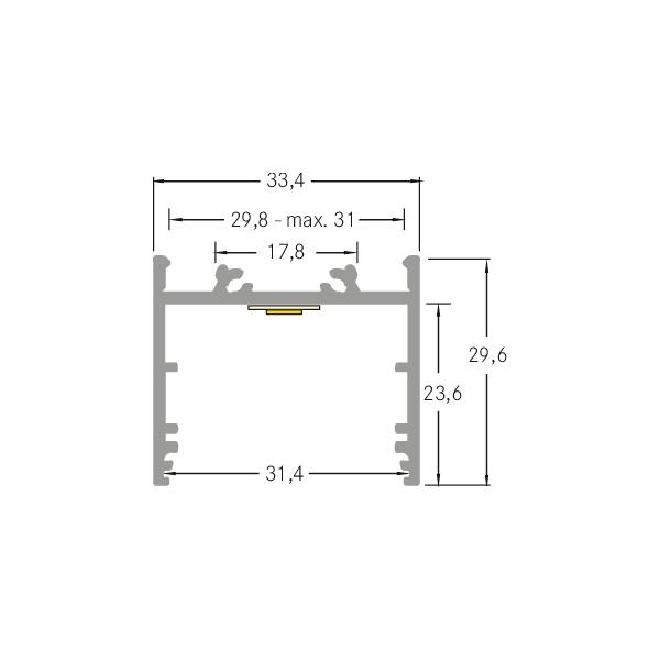 Alu-Profil si IP00 2000x33,4x29,6mm Zubehör