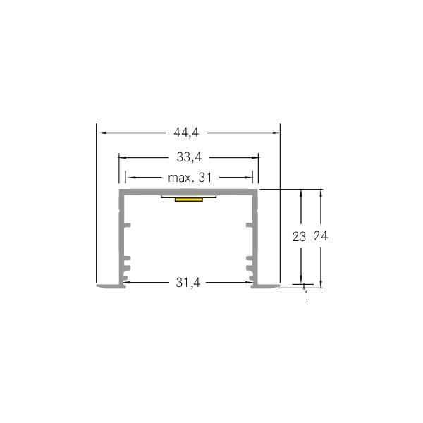 Alu-Profil ws IP00 2000x44,4x24mm Zubehör