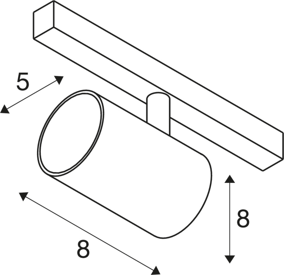 LED-Schienenstrahler 8,7W 2700K 650lm ws Konv DALI Dimmung DALI 1LED Alu IP20 mt