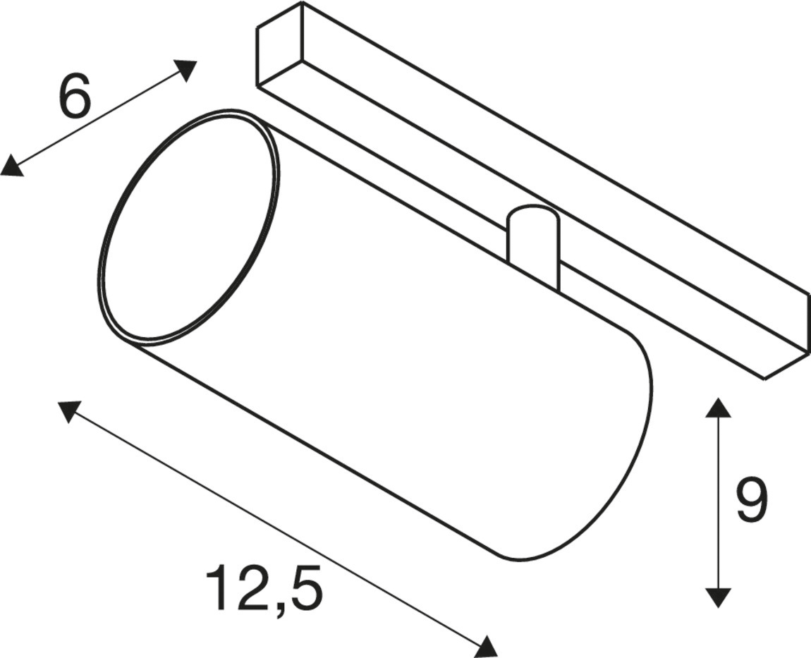 LED-Schienenstrahler 16W 2700K 1030lm ws Konv DALI Dimmung DALI 1LED Alu IP20 mt