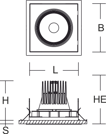 LED-Einbaustrahler 35W MAGCARDO 3000K si 3400lm 1LED Alu IP20 mt mediumstrahlend