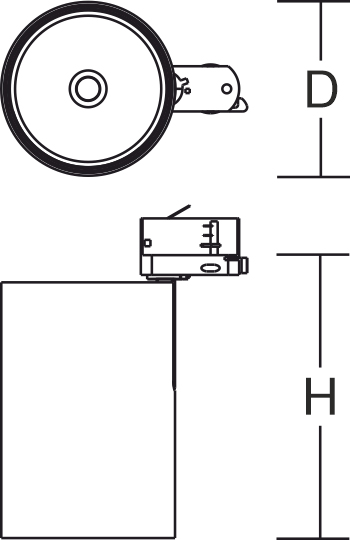 LED-Schienenstrahler 25W DEECOS 3000K sw 2700lm Konv Dimmung DALI 1LED Alu IP20