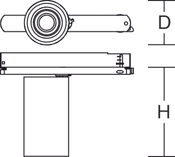 LED-Schienenstrahler 22W DEECOS 4000K ws 2100lm Konv 1LED Alu IP20 mt 3Ph