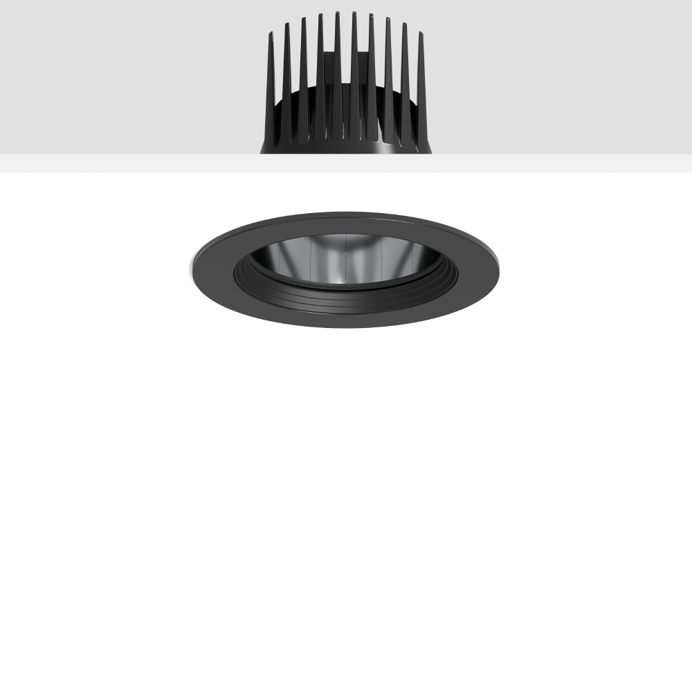 LED-Einbaustrahler 25W HELEDON 4000K Alu 3200lm 1LED IP20 sw mt RF:hochglänzend