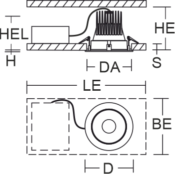 LED-Einbaustrahler 35W HELEDON 3000K Alu 3450lm 1LED IP20 ws mt breitstrahlend