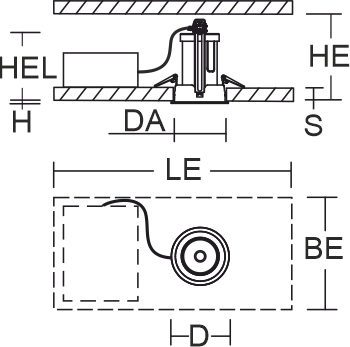 LED-Einbaustrahler 29W DEECOS 4000K 1LED 3200lm Konv Dimmung DALI Alu IP20 sw mt