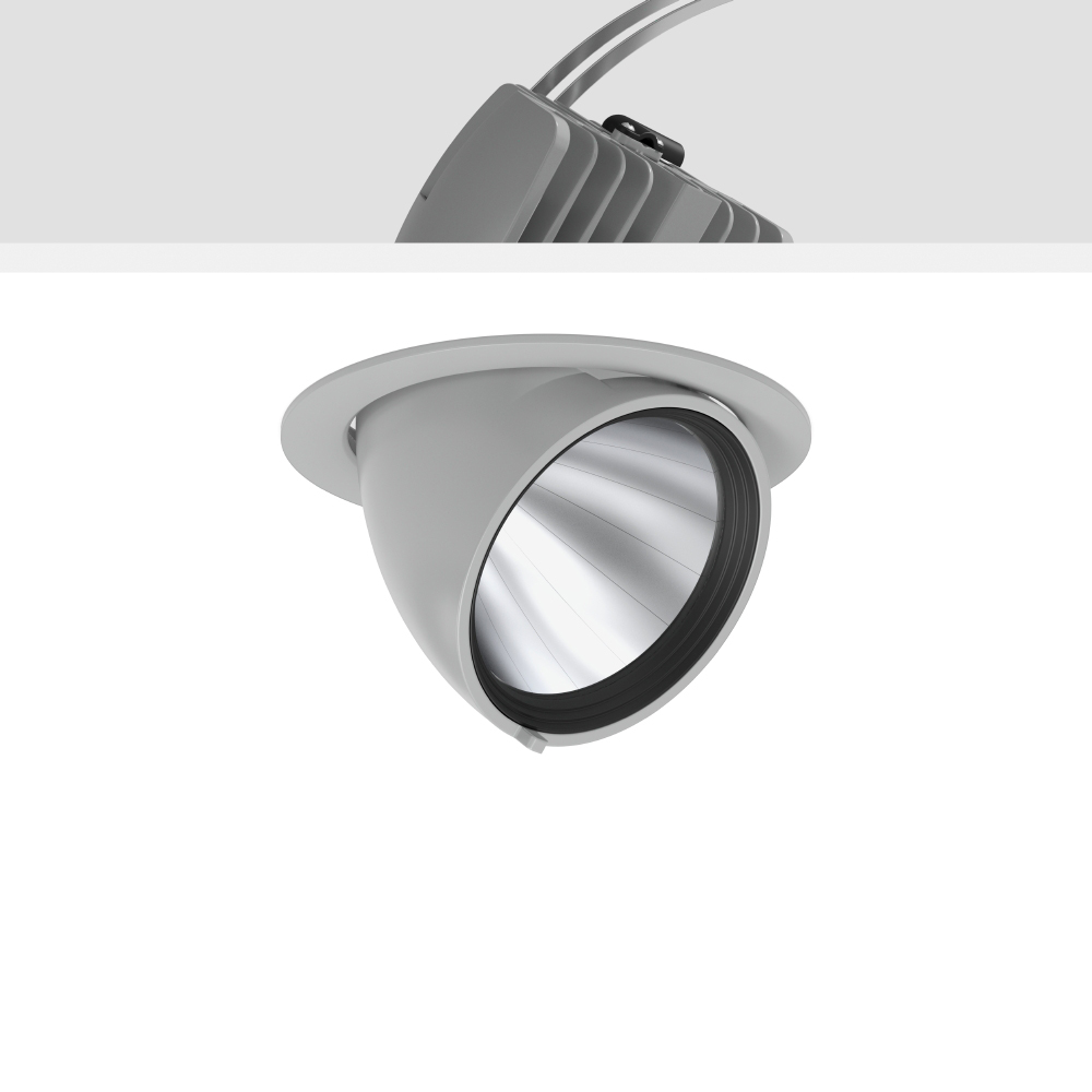 LED-Einbaustrahler 22W GOLAS 3000K 1LED 2150lm Konv Alu IP20 si mt Ø/EB168mm