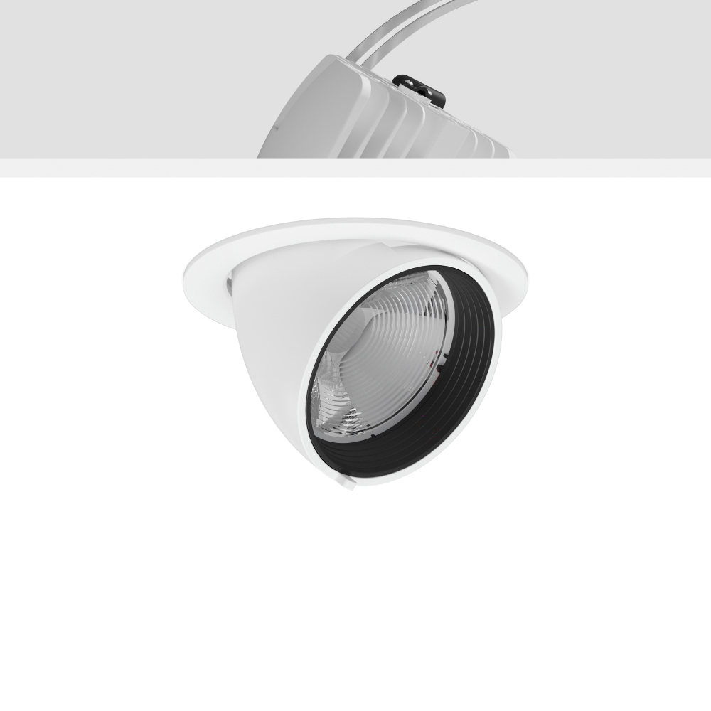 LED-Einbaustrahler 22W GOLAS 3000K 1LED 1850lm Konv Alu IP20 ws mt Ø/EB168mm