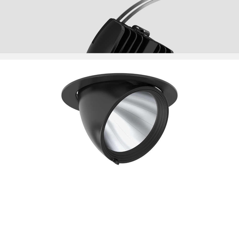 LED-Einbaustrahler 25W GOLAS 2700K 1LED 2850lm Konv Dimmung DALI Alu IP20 sw mt
