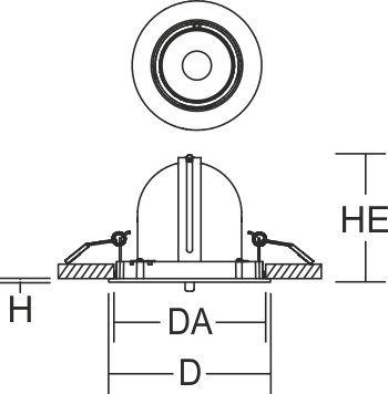 LED-Einbaustrahler 25W GOLAS 2700K 1LED 2850lm Konv Dimmung DALI Alu IP20 sw mt
