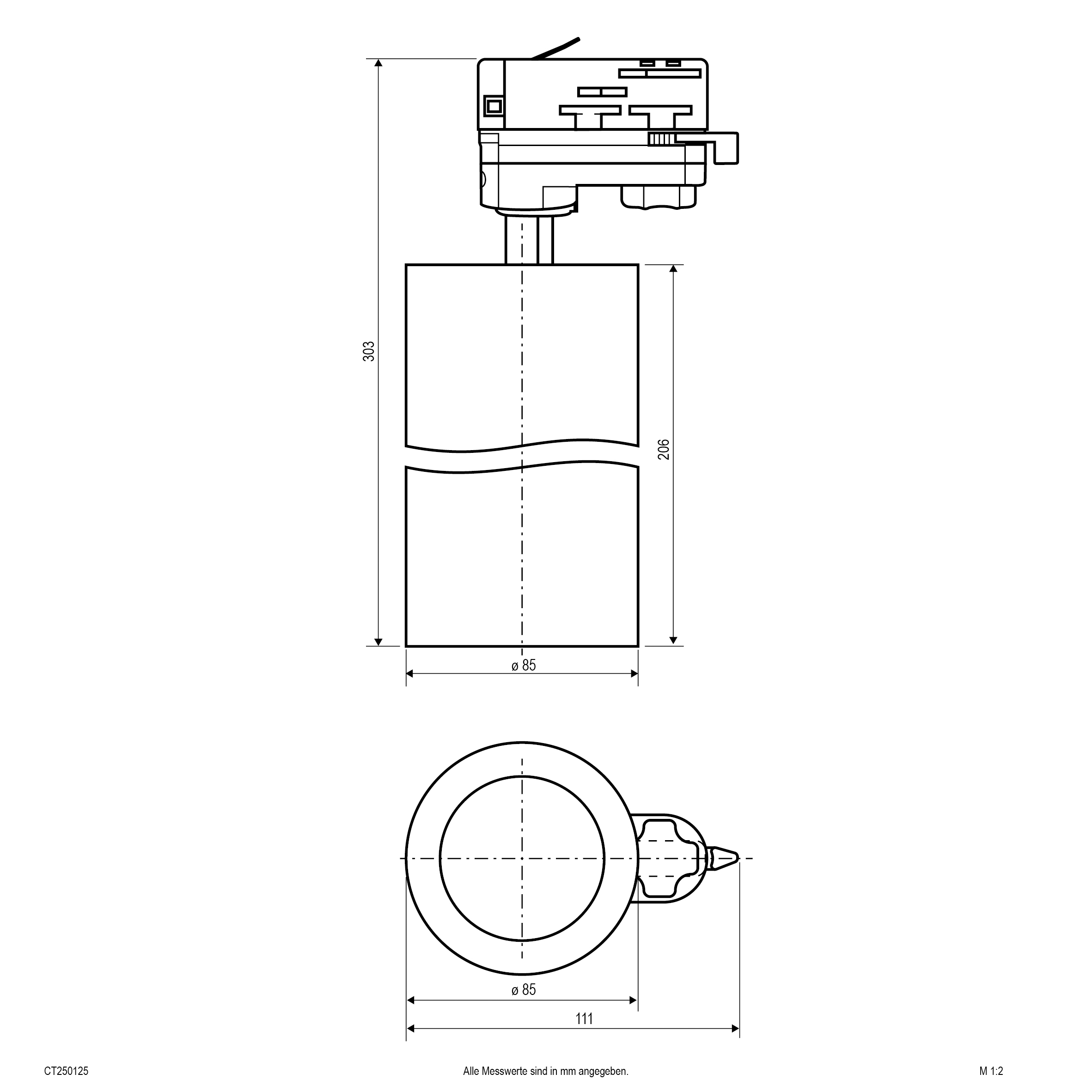 LED-Schienenstrahler 25W 3000-5000K 1LED 2800lm Konv Alu IP20 ws mt