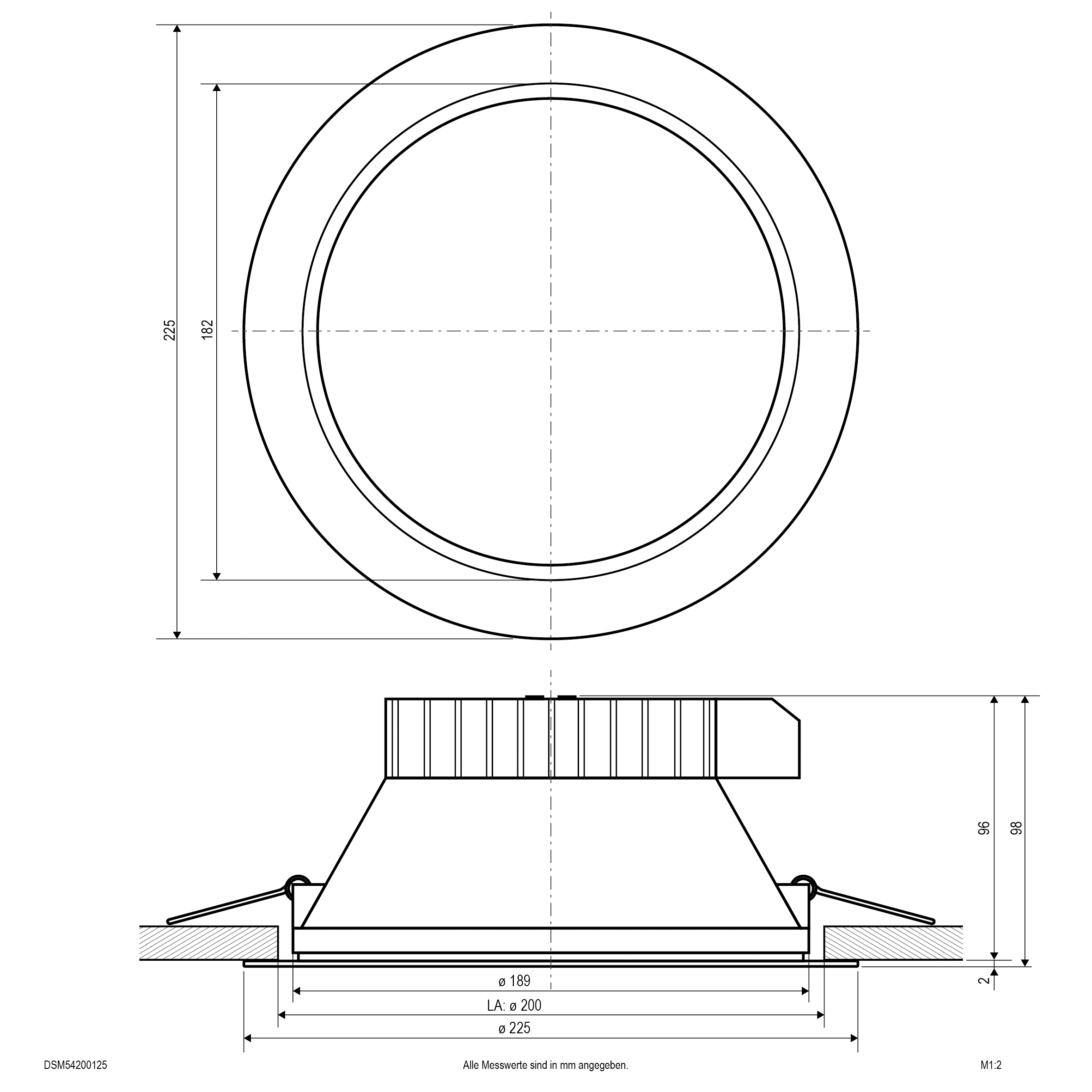 LED-Downlight 20W 3000-4000K 2703lm ws IP54 Ø225x98mm