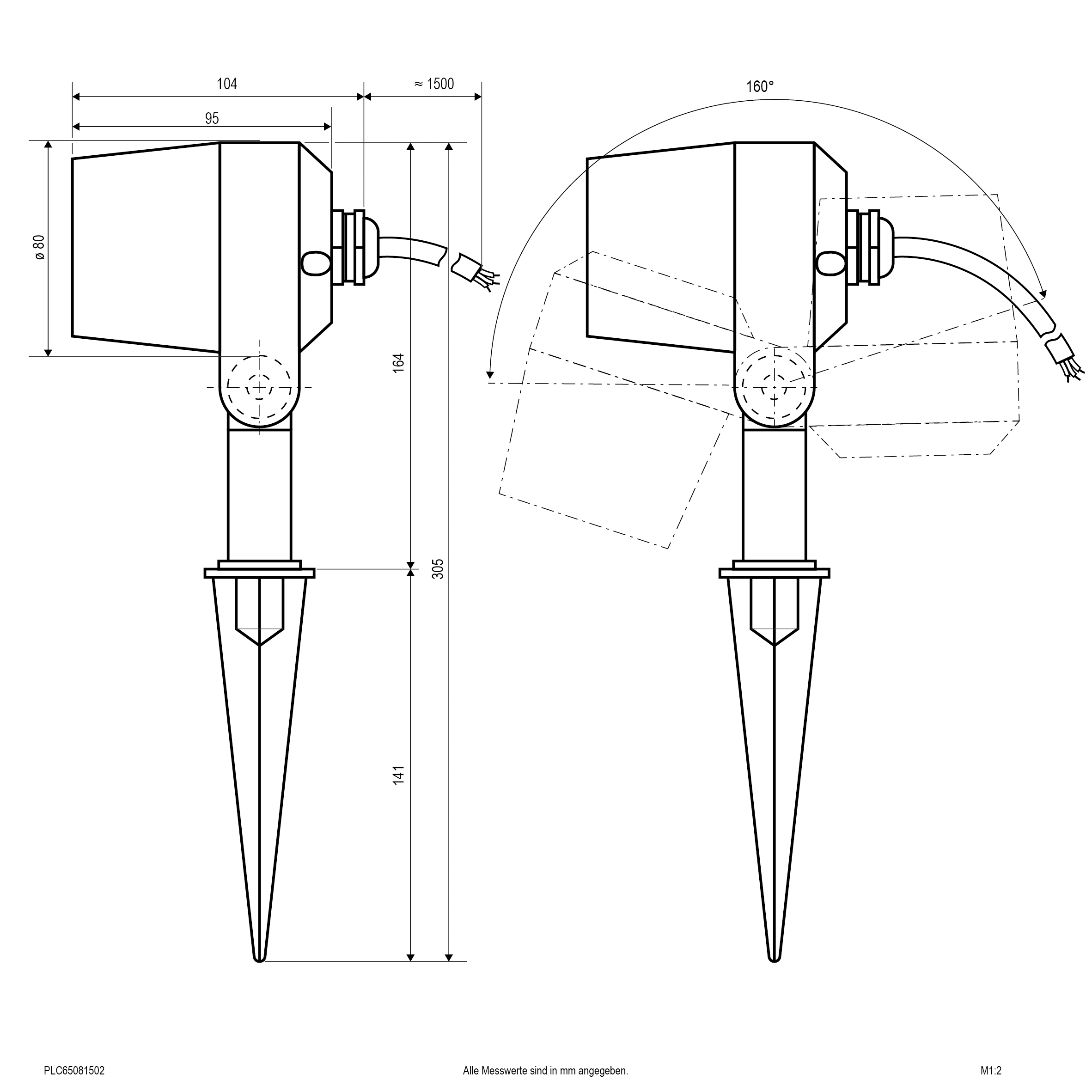 LED-Wegeleuchte 8W IP65 3000K 850lm anth 1LED Alu Gl_tr