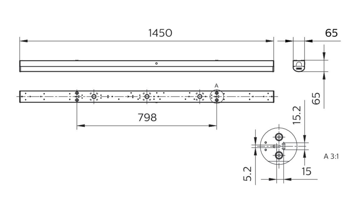 LED-Lichtleiste 59W CoreLine 4000K 1LED 8000lm IP20