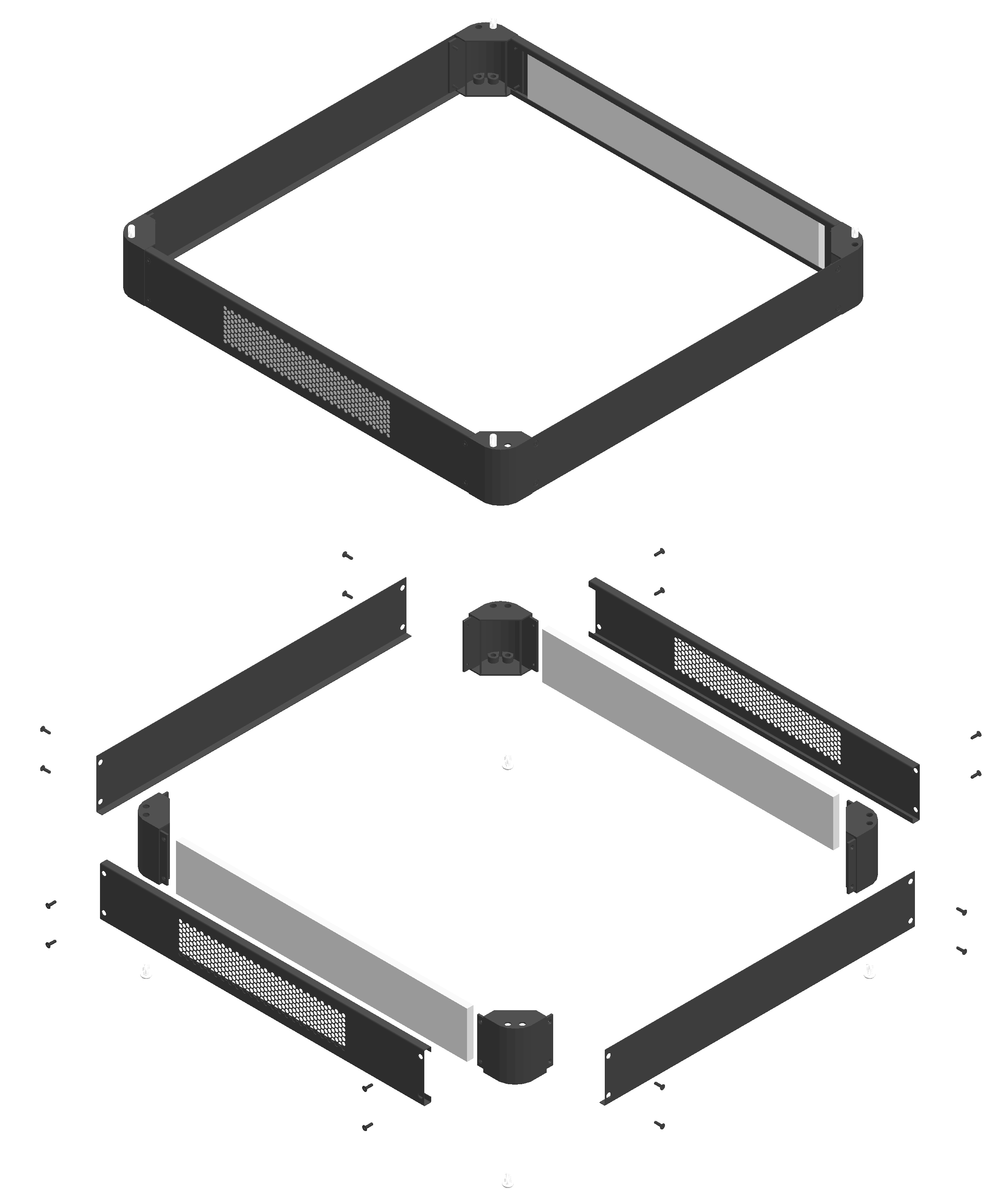 Sockel H100xB600xT600mm ST sw Geeignet für Be-/Entlüftung