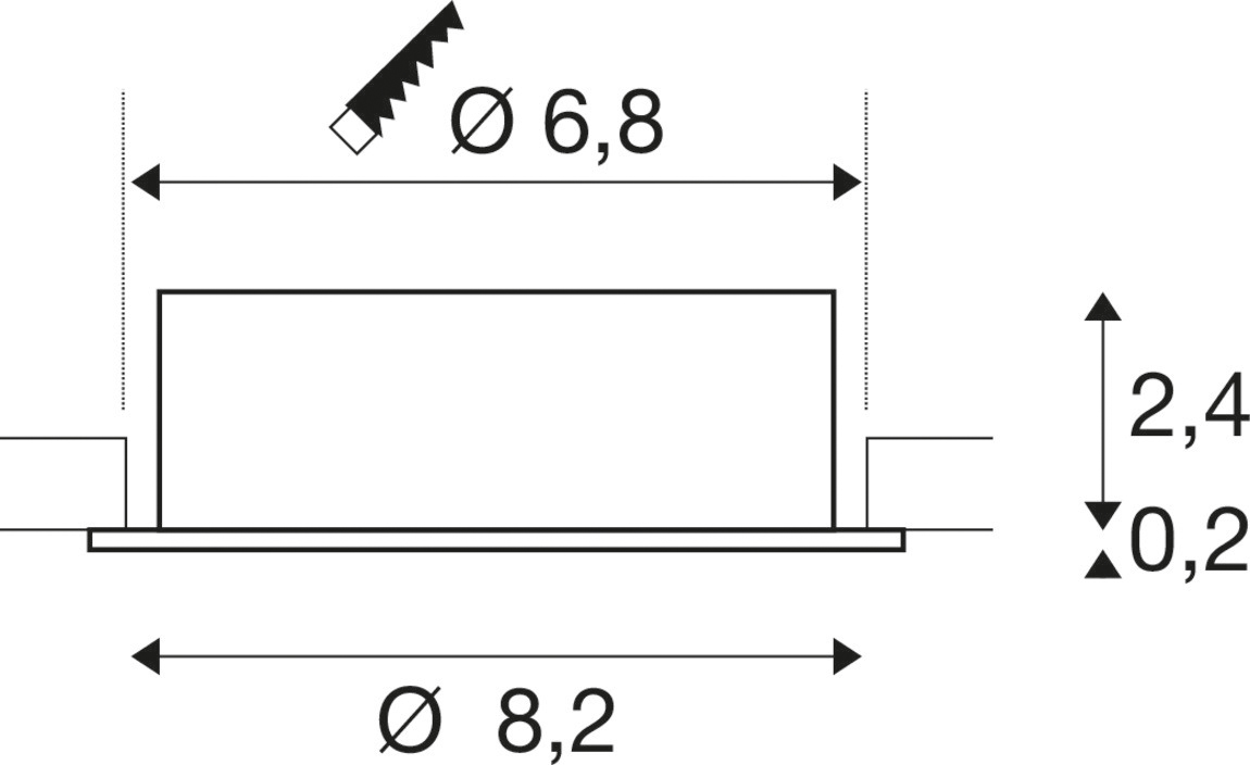 LED-Einbaustrahler 10W ws mt IP20 1LED Ø/EB68mm Alu GU10 82x82x26mm